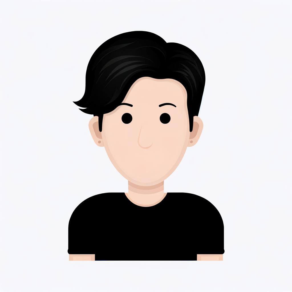 man, black hair, pale skin, black tshirt avatar